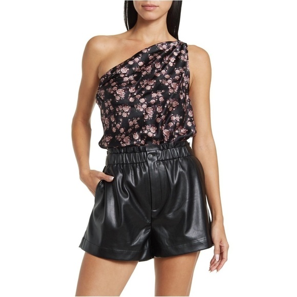 Cami NYC Womens Silk One Shoulder Bodysuit Blouse Floral QUARTZ GARDEN Sz M NWOT - Picture 1 of 8